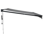 vidaXL Copertină retractabilă automată, antracit, 4x3 m vidaXL Copertină retractabilă automată, antracit, 4x3 m