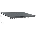 vidaXL Copertină retractabilă automată, antracit, 4,5x3 m vidaXL Copertină retractabilă automată, antracit, 4,5x3 m