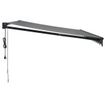 vidaXL Copertină retractabilă automată, antracit, 4,5x3 m vidaXL Copertină retractabilă automată, antracit, 4,5x3 m