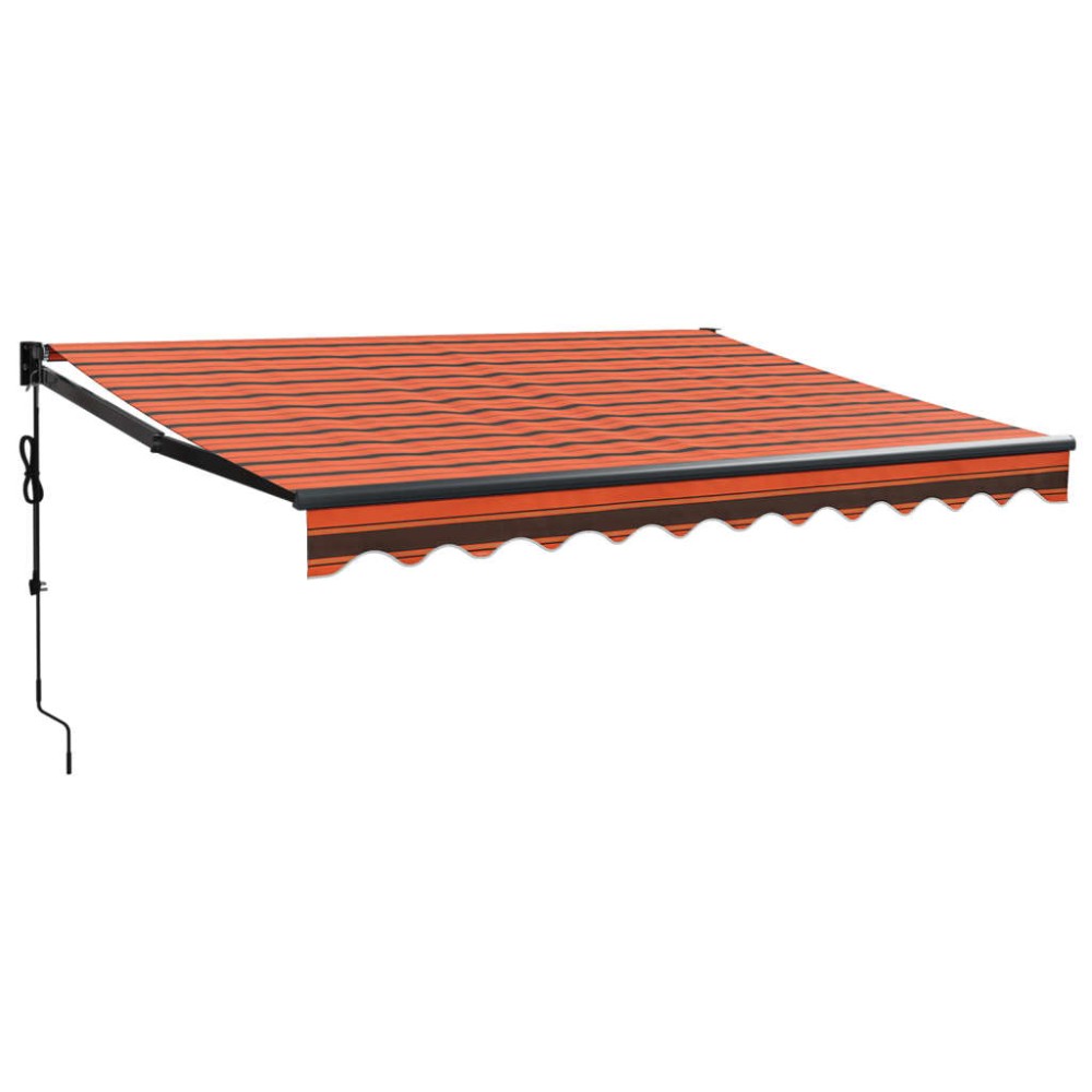 vidaXL Copertină retractabilă automată, portocaliu și maro, 3,5x2,5 m