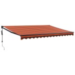 vidaXL Copertină retractabilă automată, portocaliu și maro, 4,5x3 m vidaXL Copertină retractabilă automată, portocaliu și maro, 4,5x3 m