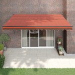 vidaXL Copertină retractabilă automată, portocaliu și maro, 4,5x3 m vidaXL Copertină retractabilă automată, portocaliu și maro, 4,5x3 m