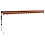 vidaXL Copertină retractabilă automată, portocaliu și maro, 4,5x3 m vidaXL Copertină retractabilă automată, portocaliu și maro, 4,5x3 m