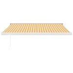 vidaXL Copertină retractabilă, galben/alb, 3x2,5 m, textil/aluminiu