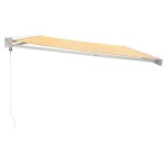 vidaXL Copertină retractabilă, galben/alb, 5x3 m, textil/aluminiu