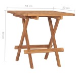 vidaXL Masă de grădină pliabilă, 50 x 50 x 50 cm, lemn masiv tec vidaXL Masă de grădină pliabilă, 50 x 50 x 50 cm, lemn masiv tec