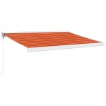 vidaXL Copertină retractabilă portocaliu/maro 3x2,5 m, textil/aluminiu