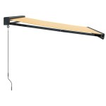 vidaXL Copertină retractabilă, galben/alb, 3x2,5 m, textil/aluminiu