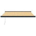 vidaXL Copertină retractabilă, galben/alb, 3,5x2,5 m, textil/aluminiu