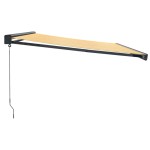 vidaXL Copertină retractabilă, galben/alb, 4,5x3 m, textil/aluminiu