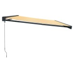 vidaXL Copertină retractabilă, galben/alb, 5x3 m, textil/aluminiu