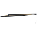 vidaXL Copertină retractabilă, galben/alb, 5x3 m, textil/aluminiu