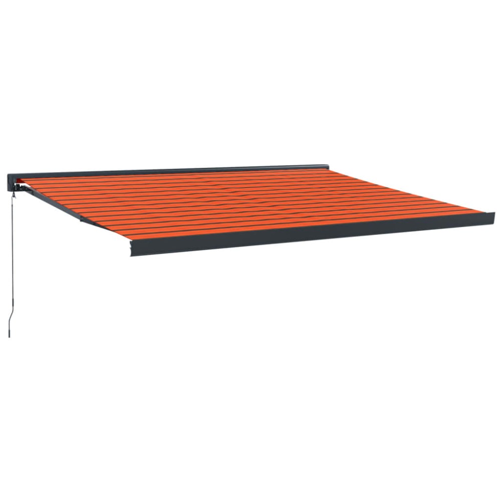 vidaXL Copertină retractabilă portocaliu/maro 4,5x3 m, textil/aluminiu
