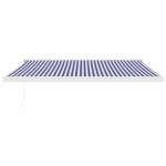 vidaXL Copertină retractabilă albastru/alb, 4x3 m, textil/aluminiu