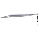 vidaXL Copertină retractabilă albastru/alb, 4x3 m, textil/aluminiu