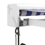 vidaXL Copertină retractabilă albastru/alb, 4x3 m, textil/aluminiu