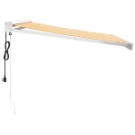 vidaXL Copertină retractabilă, galben/alb, 3x2,5 m, textil/aluminiu