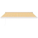 vidaXL Copertină retractabilă, galben/alb, 3,5x2,5 m, textil/aluminiu