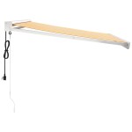 vidaXL Copertină retractabilă, galben/alb, 3,5x2,5 m, textil/aluminiu