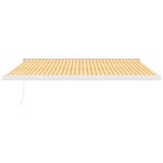 vidaXL Copertină retractabilă, galben/alb, 4,5x3 m, textil/aluminiu