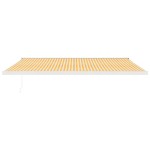 vidaXL Copertină retractabilă, galben/alb, 5x3 m, textil/aluminiu