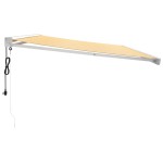 vidaXL Copertină retractabilă, galben/alb, 5x3 m, textil/aluminiu