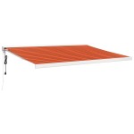 vidaXL Copertină retractabilă portocaliu/maro 4x3 m, textil/aluminiu