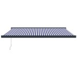 vidaXL Copertină retractabilă albastru/alb, 4x3 m, textil/aluminiu