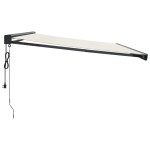 vidaXL Copertină retractabilă, crem, 4x3 m, textil și aluminiu