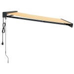 vidaXL Copertină retractabilă, galben/alb, 3x2,5 m, textil/aluminiu