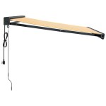 vidaXL Copertină retractabilă, galben/alb, 3,5x2,5 m, textil/aluminiu