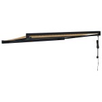 vidaXL Copertină retractabilă, galben/alb, 3,5x2,5 m, textil/aluminiu