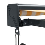 vidaXL Copertină retractabilă, galben/alb, 3,5x2,5 m, textil/aluminiu