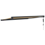 vidaXL Copertină retractabilă, galben/alb, 4,5x3 m, textil/aluminiu