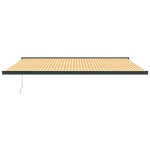 vidaXL Copertină retractabilă, galben/alb, 5x3 m, textil/aluminiu