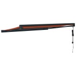 vidaXL Copertină retractabilă portocaliu/maro 3,5x2,5m textil/aluminiu