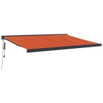 vidaXL Copertină retractabilă portocaliu/maro 4x3 m, textil/aluminiu
