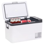 vidaXL Ladă frigorifică cu mâner și adaptor, alb-negru, 18 L, PP și PE vidaXL Ladă frigorifică cu mâner și adaptor, alb-negru, 18 L, PP și PE