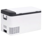 vidaXL Ladă frigorifică cu mâner și adaptor, alb-negru, 18 L, PP și PE vidaXL Ladă frigorifică cu mâner și adaptor, alb-negru, 18 L, PP și PE
