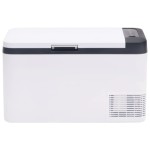 vidaXL Ladă frigorifică cu mâner și adaptor, alb-negru, 18 L, PP și PE vidaXL Ladă frigorifică cu mâner și adaptor, alb-negru, 18 L, PP și PE