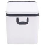 vidaXL Ladă frigorifică cu mâner și adaptor, alb-negru, 18 L, PP și PE vidaXL Ladă frigorifică cu mâner și adaptor, alb-negru, 18 L, PP și PE