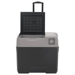 vidaXL Ladă frigorifică cu roată&adaptor 40 L negru&gri polipropilenă vidaXL Ladă frigorifică cu roată&adaptor 40 L negru&gri polipropilenă