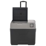 vidaXL Ladă frigorifică cu roată&adaptor 50 L negru/gri polipropilenă vidaXL Ladă frigorifică cu roată&adaptor 50 L negru/gri polipropilenă