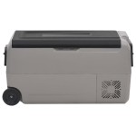 vidaXL Ladă frigorifică cu roată și adaptor, 36 L, negru&gri, PP & PE vidaXL Ladă frigorifică cu roată și adaptor, 36 L, negru&gri, PP & PE