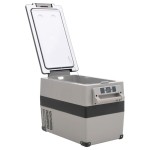 vidaXL Cutie frigorifică cu mâner și adaptor negru&gri 55 L PP și PE vidaXL Cutie frigorifică cu mâner și adaptor negru&gri 55 L PP și PE