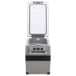 vidaXL Cutie frigorifică cu mâner și adaptor negru&gri 55 L PP și PE vidaXL Cutie frigorifică cu mâner și adaptor negru&gri 55 L PP și PE