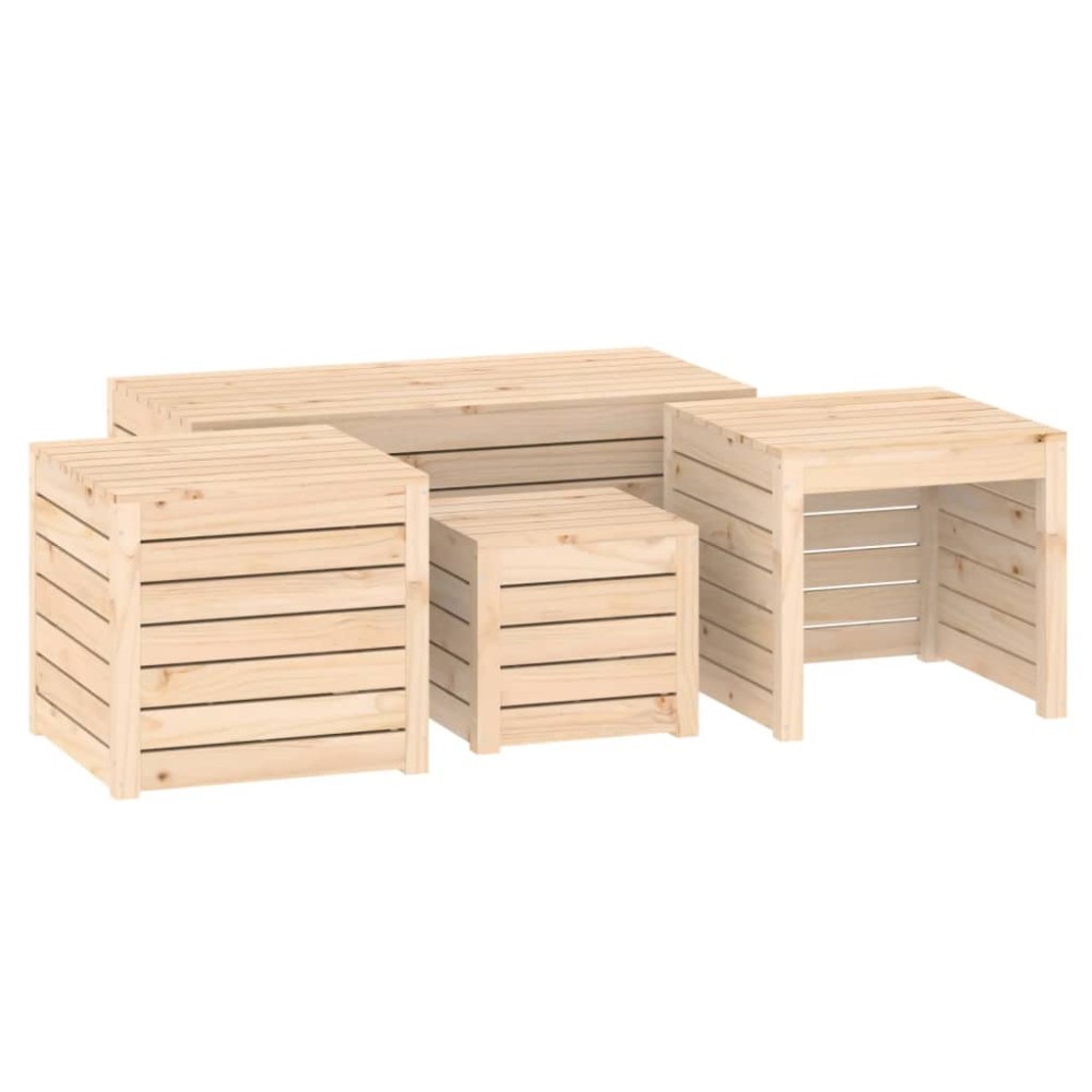 vidaXL Set cutii de grădină, 4 piese, lemn masiv de pin