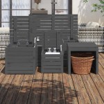 vidaXL Set cutii de grădină, 4 piese, gri, lemn masiv de pin vidaXL Set cutii de grădină, 4 piese, gri, lemn masiv de pin