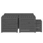 vidaXL Set cutii de grădină, 4 piese, gri, lemn masiv de pin vidaXL Set cutii de grădină, 4 piese, gri, lemn masiv de pin