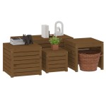 vidaXL Set cutii de grădină, 4 piese, maro miere, lemn masiv de pin vidaXL Set cutii de grădină, 4 piese, maro miere, lemn masiv de pin